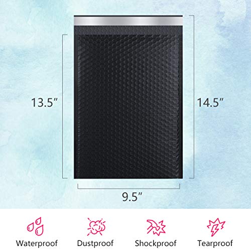 UCGOU Bubble Mailers 9.5x14.5 Inch Black 25 Pack Poly Padded Envelopes Large #4 Mailing Packages Opaque Packaging Postal Self Seal Adhesive Waterproof Boutique Shipping Bags for Clothes - Image 2