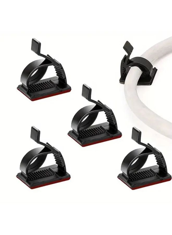 25pcs Adjustable Cable Management Clips Adhesive Cord Holder For TV PC Desk Wall - Image 2