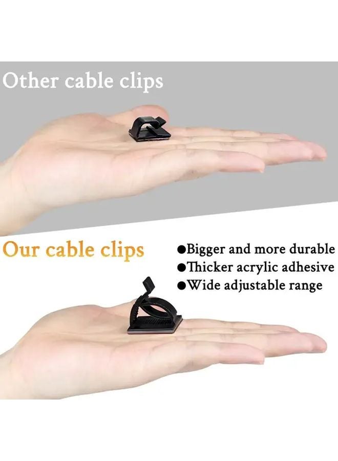 25pcs Adjustable Cable Management Clips Adhesive Cord Holder For TV PC Desk Wall - Image 3