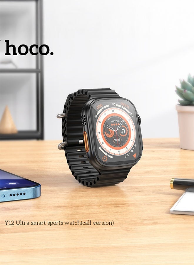 hoco. ساعة رياضية ذكية HOCO Y12 (نسخة المكالمات) سوداء - Image 5