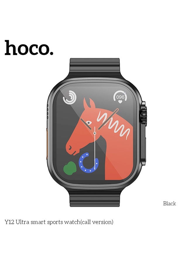 hoco. ساعة رياضية ذكية HOCO Y12 (نسخة المكالمات) سوداء - Image 2