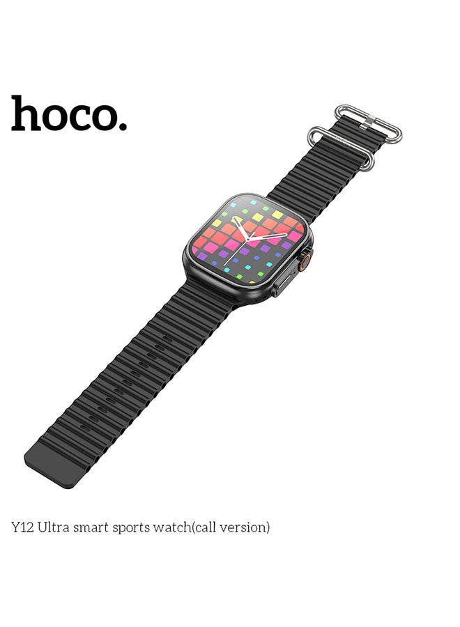 hoco. ساعة رياضية ذكية HOCO Y12 (نسخة المكالمات) سوداء - Image 4
