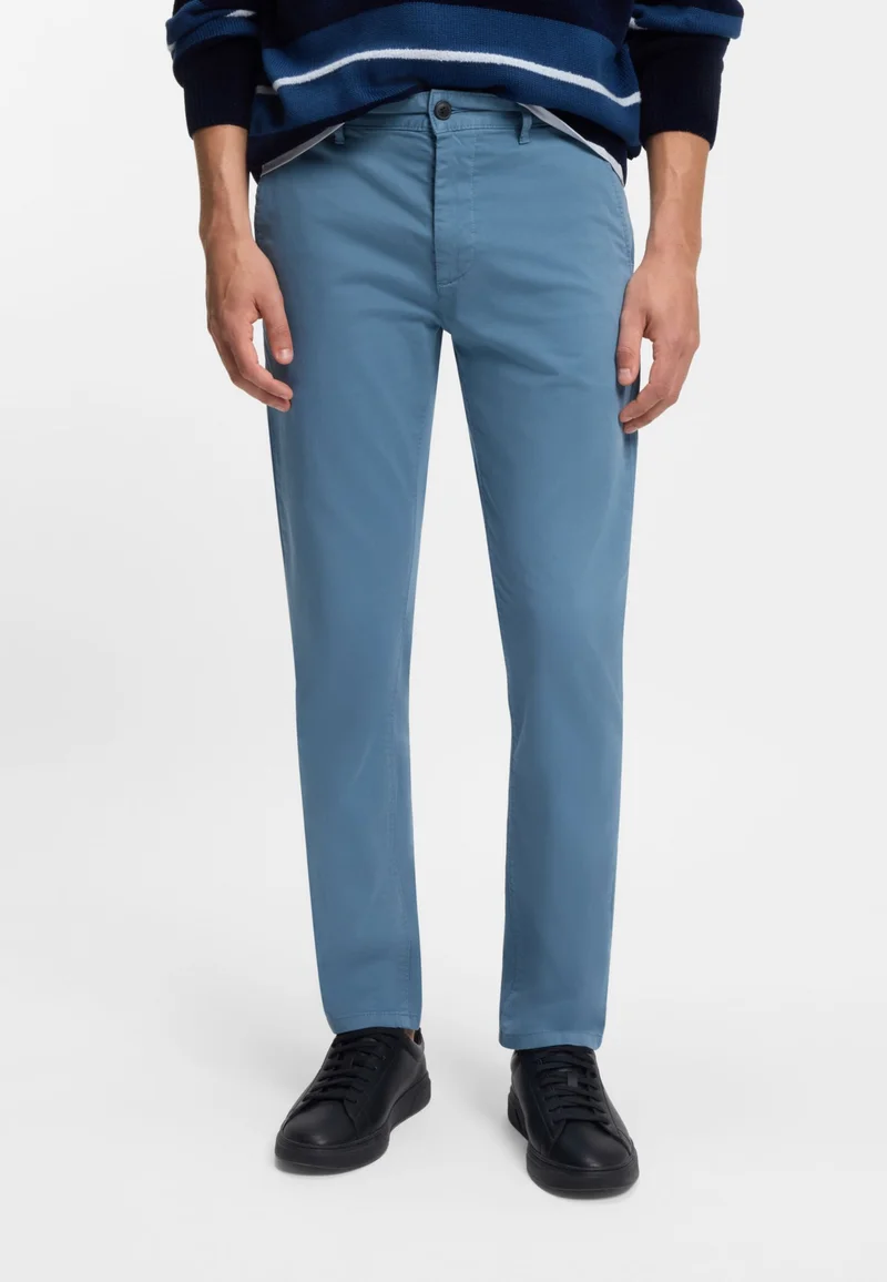BOSS Slim-fit trousers in stretch-cotton satin