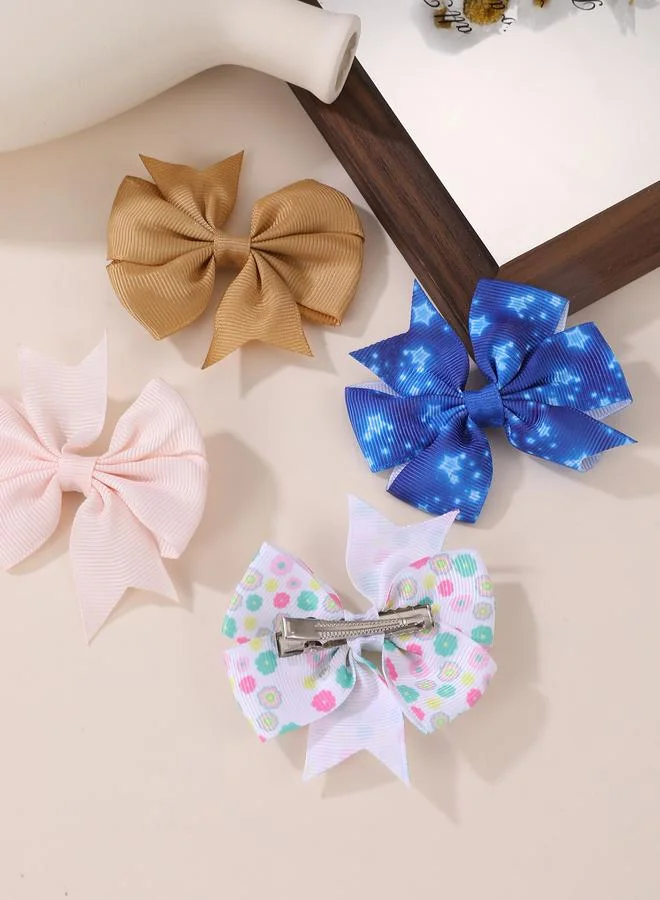 Take Two Set of 8 - Flower Bow Hair Clips