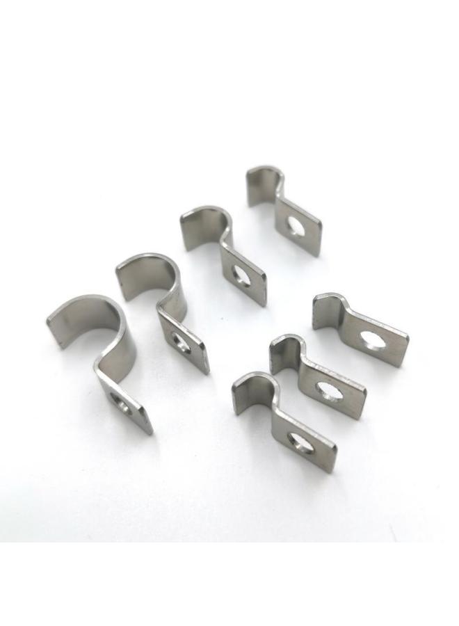 Thickened 304 Stainless Steel Single Side Pipe Clamp Wire Clip Cable Fixing Buckle P-shaped Pipe Clamp Wire Card Riding Card-Specifications And Models:1.0 Thickness Compression 11-12mm Diameter 304 Stainless Steel  - Image 4