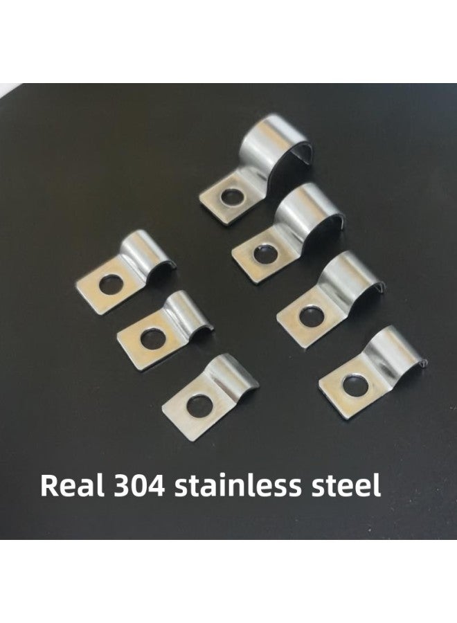 Thickened 304 Stainless Steel Single Side Pipe Clamp Wire Clip Cable Fixing Buckle P-shaped Pipe Clamp Wire Card Riding Card-Specifications And Models:1.0 Thickness Compression 11-12mm Diameter 304 Stainless Steel  - Image 3