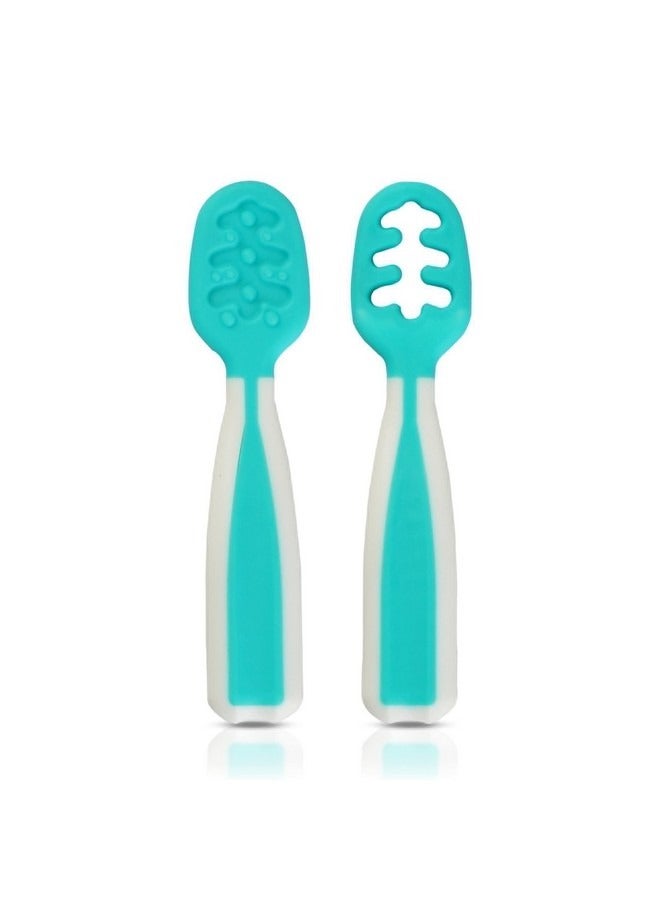 Beauenty Weaning Pre-Spoon, BPA Free Silicone Self Feeding Baby Spoon Set (Stage One + Stage Two) Baby Led Weaning Spoon for Kids Ages 6 Months+, Baby Utensil - Image 1