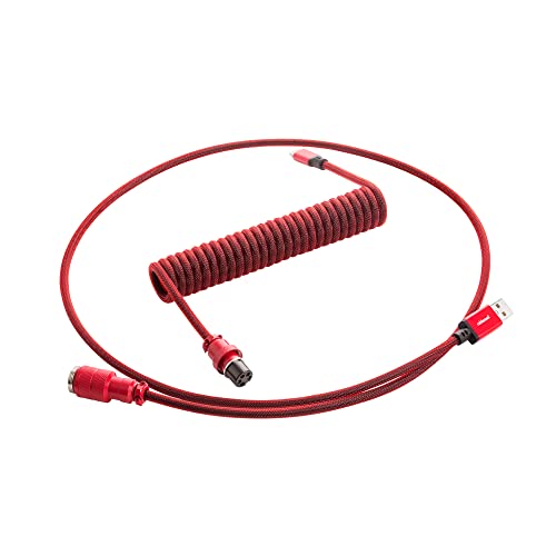 CableMod Pro Coiled Keyboard Cable (Republic Red, USB A to USB Type C, 150cm) - Image 1