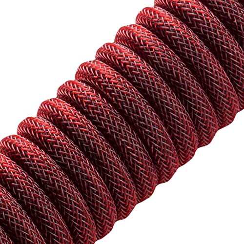 CableMod Pro Coiled Keyboard Cable (Republic Red, USB A to USB Type C, 150cm) - Image 2