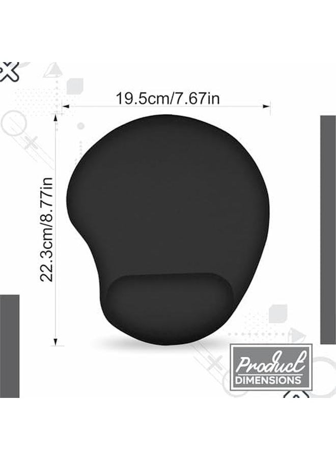 erorex - Mouse Pad Wrist Rest Cushioned Mouse Pad Lightweight Non Slip Back Plain Foam Cushion Wrist Support Ergonomic Mouse Mat Increase Comfort For Computer Laptop Users Home Office Accessory Black 1Pc - Image 1