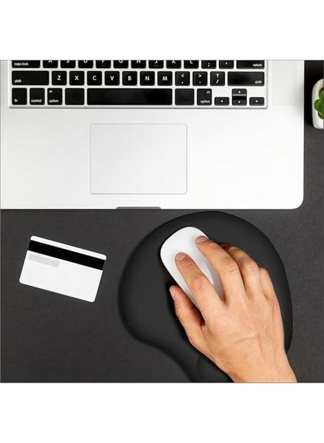 erorex - Mouse Pad Wrist Rest Cushioned Mouse Pad Lightweight Non Slip Back Plain Foam Cushion Wrist Support Ergonomic Mouse Mat Increase Comfort For Computer Laptop Users Home Office Accessory Black 1Pc - Image 1