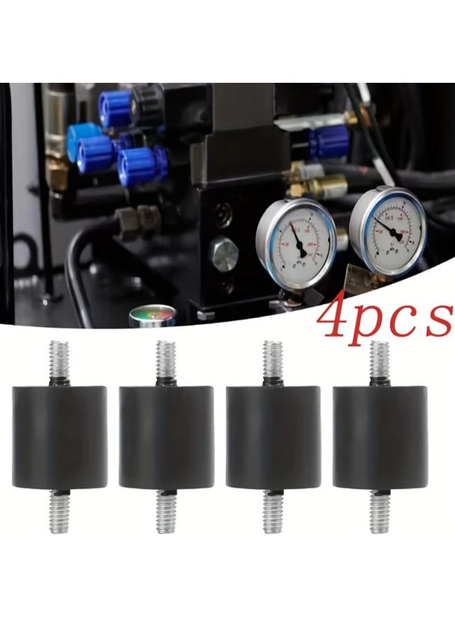 4pcs M6 Air Compressor Shock Absorbers Rubber Feet Bracket Accessories Noise Reduction Vibration Protection Vacuum Pump Air Pump - Image 1