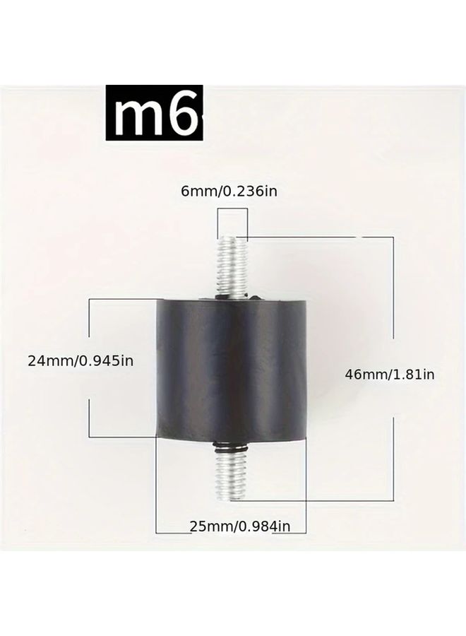 4pcs M6 Air Compressor Shock Absorbers Rubber Feet Bracket Accessories Noise Reduction Vibration Protection Vacuum Pump Air Pump - Image 2