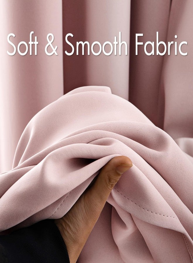 MIULEE Blackout Curtains for Bedroom Living Room Thermal Insulated Room Darkening Grommet Top Solid Light Blocking Drapery Set of 2 Window Panels 52 x 72 Inches Baby Pink - Image 3