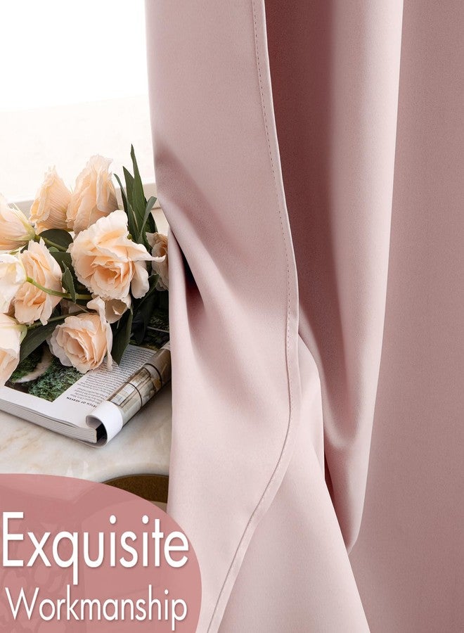 MIULEE Blackout Curtains for Bedroom Living Room Thermal Insulated Room Darkening Grommet Top Solid Light Blocking Drapery Set of 2 Window Panels 52 x 72 Inches Baby Pink - Image 5