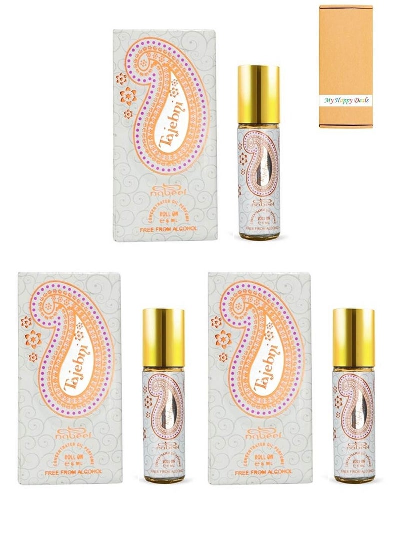 Nabeel 3 Pcs Nabeel Tajbeni Alcohol Free Roll On Oil Perfume 6ML - Image 1