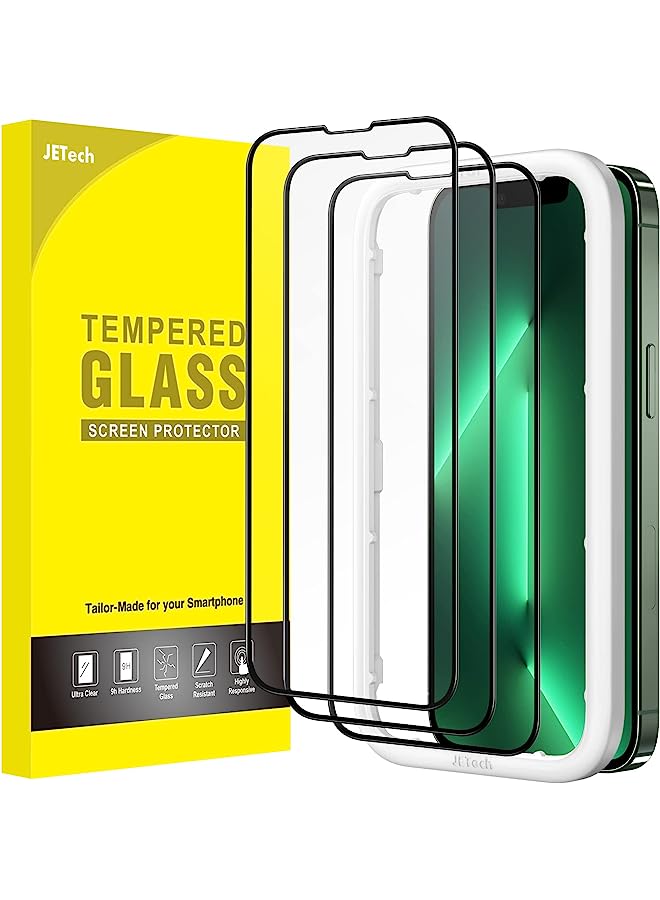 Jetech Full Coverage Screen Protector For Iphone 13 Pro Max 6.7-Inch, Black Edge Tempered Glass Film With Easy Installation Tool, Case-Friendly, Hd Clear, 3-Pack - Image 1