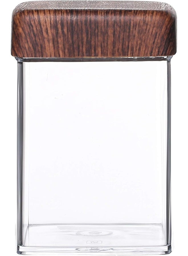 Evelin 1000 ML Hand Made Square Jar, Clear - 10818M - Image 1