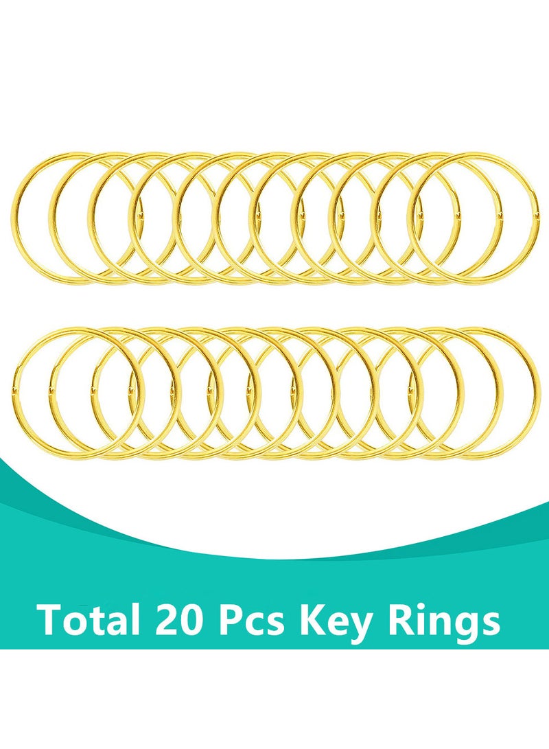 40-Piece Premium Swivel Snap Hooks with Key Rings,Metal Lanyard Keychain Hooks Lobster Clasps for Key Jewelry DIY Crafts Gold 1.25inches/32mm(20 Pcs Lanyard Snap Hooks+20 Pcs Key Rings)  - Image 5