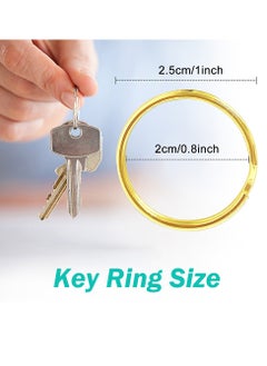 Generic 40-Piece Premium Swivel Snap Hooks with Key Rings,Metal Lanyard Keychain Hooks Lobster Clasps for Key Jewelry DIY Crafts Gold 1.25inches/32mm(20 Pcs Lanyard Snap Hooks+20 Pcs Key Rings)  - Image 3