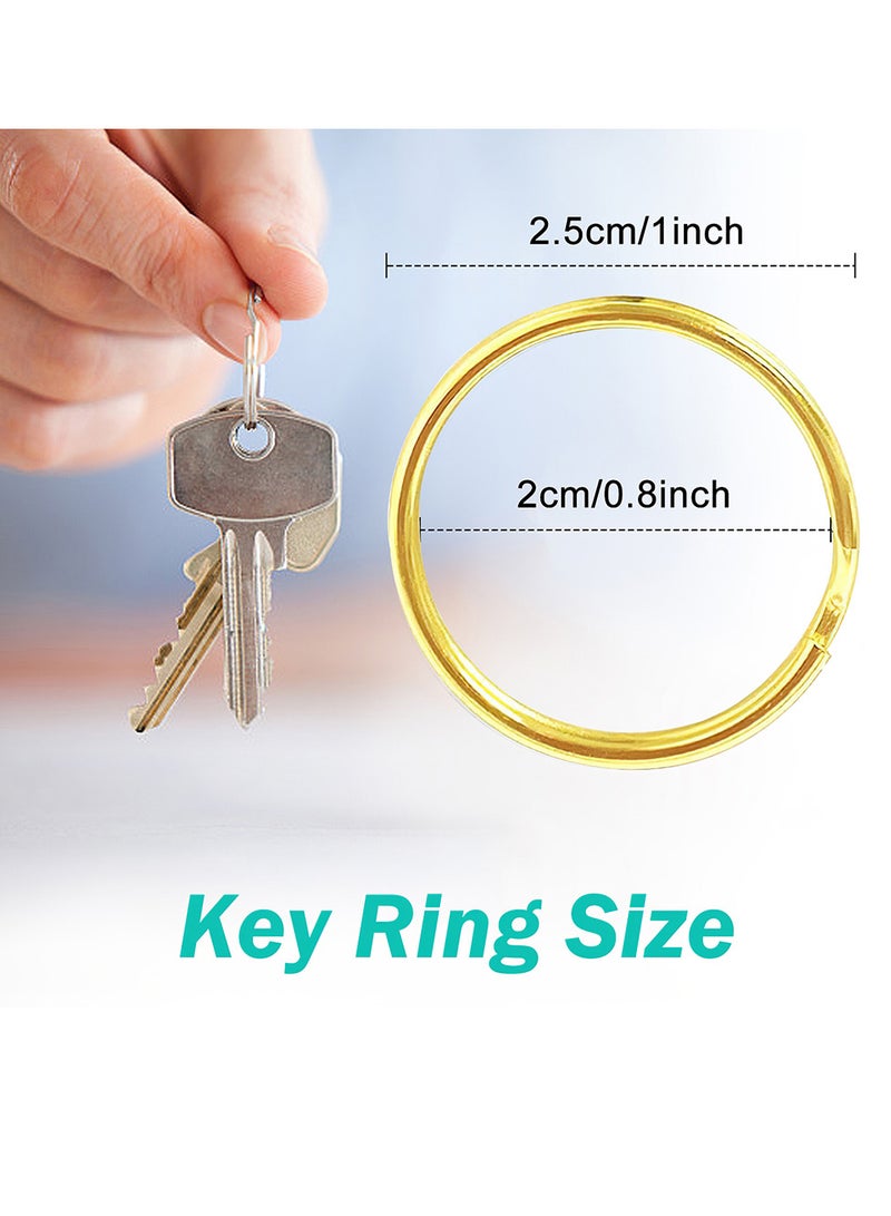 40-Piece Premium Swivel Snap Hooks with Key Rings,Metal Lanyard Keychain Hooks Lobster Clasps for Key Jewelry DIY Crafts Gold 1.25inches/32mm(20 Pcs Lanyard Snap Hooks+20 Pcs Key Rings)  - Image 3