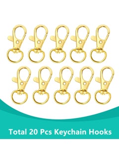 Generic 40-Piece Premium Swivel Snap Hooks with Key Rings,Metal Lanyard Keychain Hooks Lobster Clasps for Key Jewelry DIY Crafts Gold 1.25inches/32mm(20 Pcs Lanyard Snap Hooks+20 Pcs Key Rings)  - Image 4