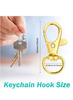 Generic 40-Piece Premium Swivel Snap Hooks with Key Rings,Metal Lanyard Keychain Hooks Lobster Clasps for Key Jewelry DIY Crafts Gold 1.25inches/32mm(20 Pcs Lanyard Snap Hooks+20 Pcs Key Rings)  - Image 2
