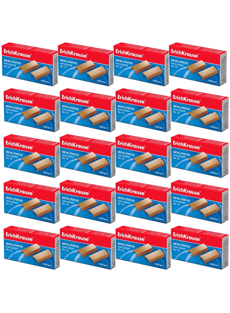 ErichKrause 20-Pack Brass Plated Staple Pins #10 Size - Image 1