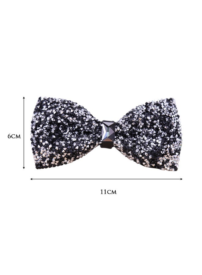 1 Pieces Men Rhinestone Bow Ties, Pre-tied Adjustable Banquet Bow Tie  for Wedding Party  - Image 2
