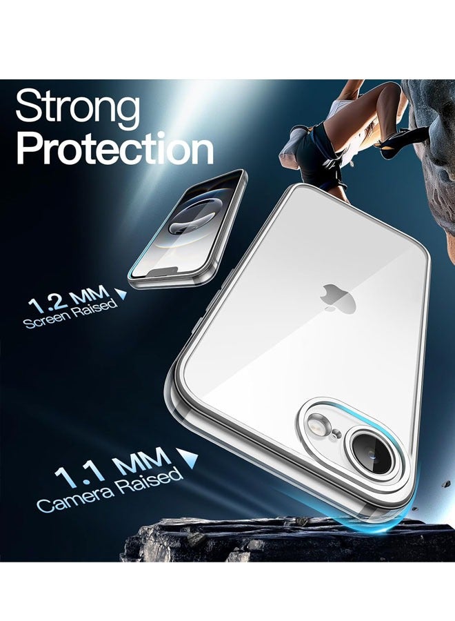 زفيف غطاء هاتف iPhone 16E 6.1 بوصة شفاف مضاد للخدش غير أصفر غطاء حماية صدمات مناسب للاستخدام اليومي والهدايا والأنشطة الخارجية المنزلية - Image 5