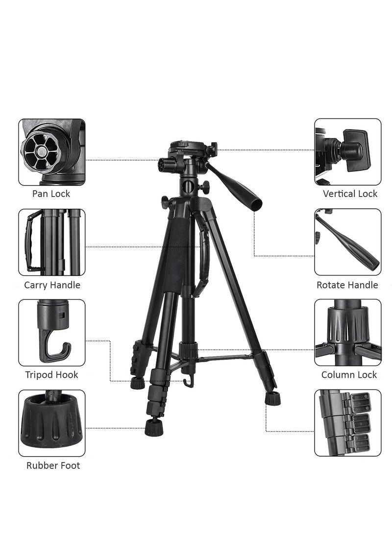 Coopic - COOPIC T900 Professional Video Camera Tripod, Aluminum Alloy Travel Portable 2 in 1 Monopod Tripod with Rotatable Center Column and Carrying Bag Max Height 178CM Maximum Load up to 5KG - Image 1