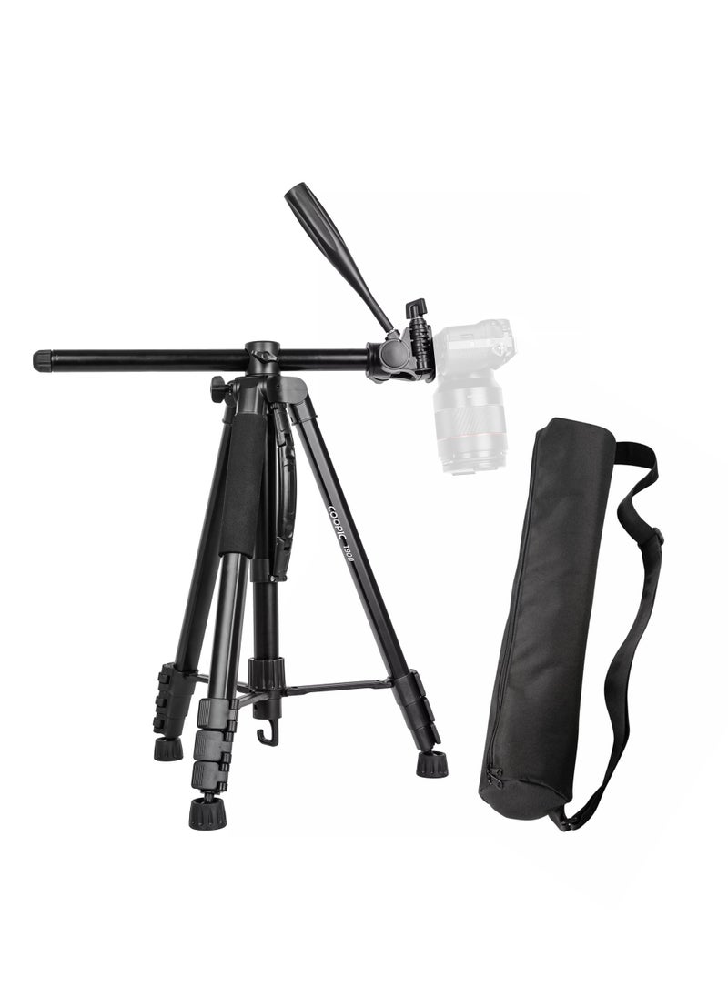 Coopic - COOPIC T900 Professional Video Camera Tripod, Aluminum Alloy Travel Portable 2 in 1 Monopod Tripod with Rotatable Center Column and Carrying Bag Max Height 178CM Maximum Load up to 5KG - Image 1