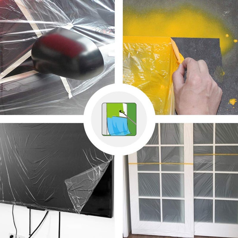 MyLifeUNIT Tape and Drape, Assorted Masking Paper for Automotive Painting Covering (66-Feet, 3 Sizes) - Image 3