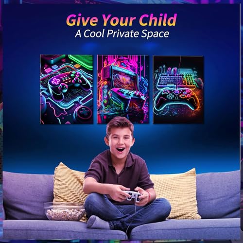 BGFCE Game Room Decor Wall Art Set of 3 - Colorful Neon Video Gaming Theme Canvas Paintings Prints, Gamer Picture Posters for Boys Room Decor 16x24 inch - Image 2