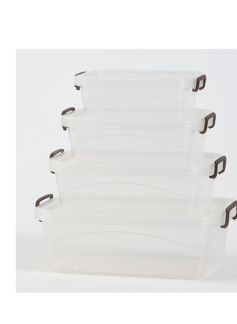 فافيلا طقم علب ثلاجة من البلاستيك للحفاظ علي الطعام-شفاف-كود 9002-4قطع - Image 4