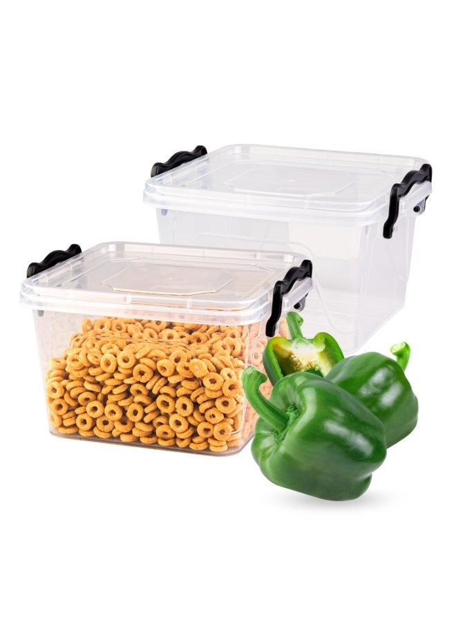 فافيلا طقم علب ثلاجة من البلاستيك للحفاظ علي الطعام-شفاف-كود 9002-4قطع - Image 5