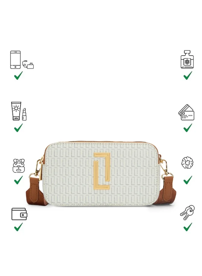 Lavie  Luxe Women's Mono Fenny25 box sling (White) for Women | Best Price UAE