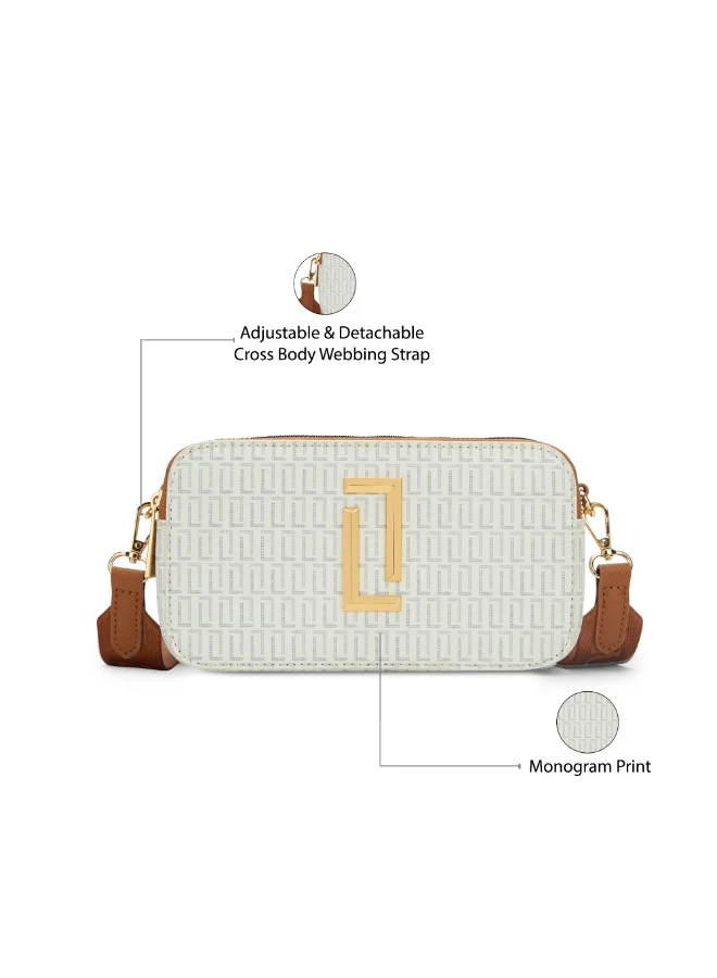 Lavie  Luxe Women's Mono Fenny25 box sling (White) for Women | Best Price UAE