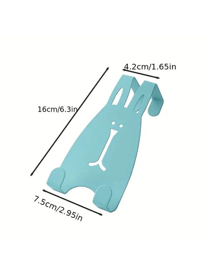 5Pcs Cartoon Rabbit Metal Wall Hooks No Drill Installation Durable Iron - Image 4