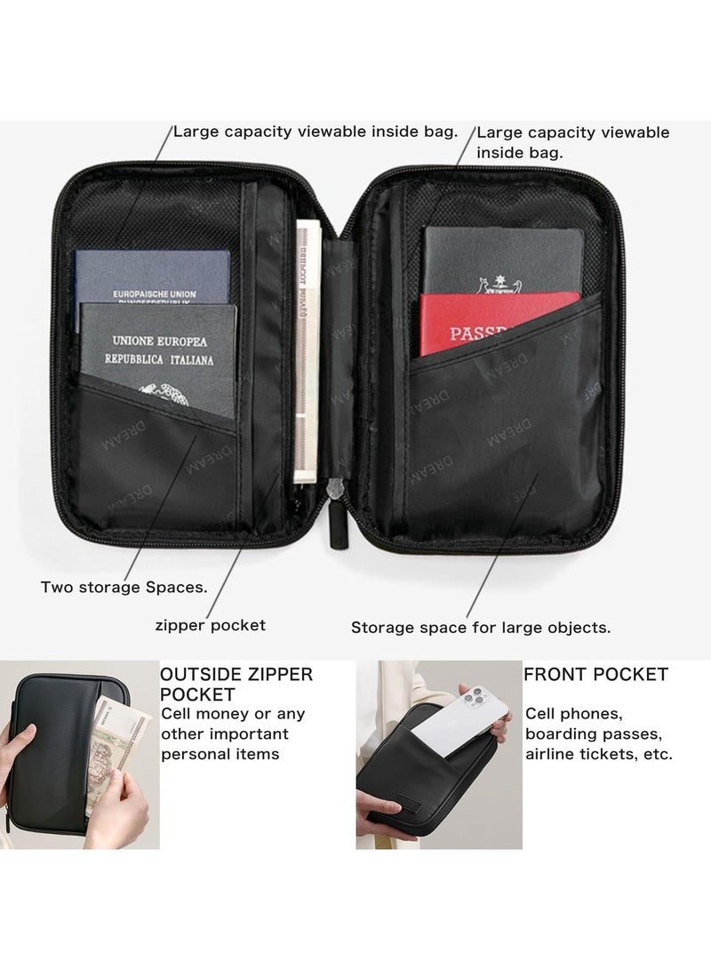 عام منظم محفظة جواز السفر للسفر، حامل محفظة جواز السفر المقاوم للماء للاستخدام في المنزل، محفظة جواز السفر محمية بتقنية RFID، الأساسيات للسفر - Image 2