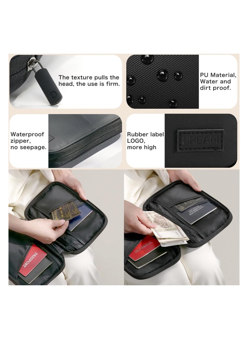 عام منظم محفظة جواز السفر للسفر، حامل محفظة جواز السفر المقاوم للماء للاستخدام في المنزل، محفظة جواز السفر محمية بتقنية RFID، الأساسيات للسفر - Image 3