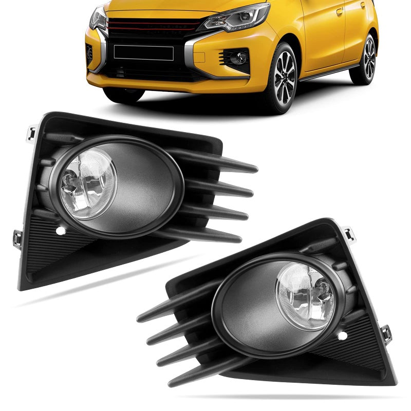 DLAA Fog Lights For Mitsubishi MirageAttrage 2020 2021 Front Fog Lamps Kit Car Styling Spot Light With Cables Clear Lens 1 Pair