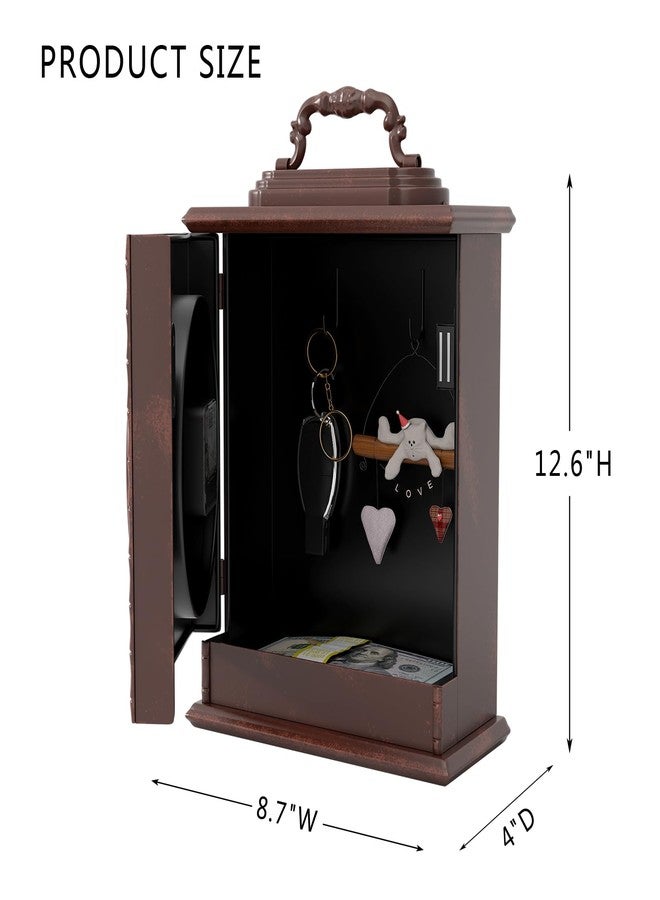 ChimeTide Vintage Mantel Clock with Hidden Safe, Antique Brown Style Fireplace Clocks, Desk and Shelf Clock for Living Room Decor, Farmhouse, Office, Gifts New Home (12.6" H x 8.7" W x 4" D) - Image 2