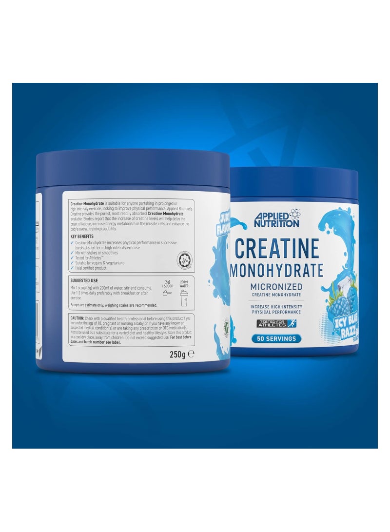 Applied Nutrition Creatine Monohydrate 250G Icy Blue Razz Flavor - Image 2