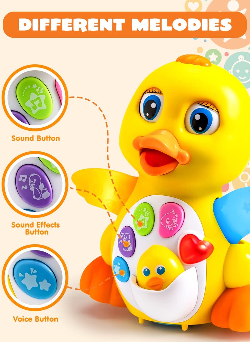 JOYIN Baby Toys Duck, Infant Dancing Crawling Musical Toys 18+ Months, Tummy Time Light Up Learning Duck with Music & Lights, Baby Easter Basket Stuffers Gifts - Image 2