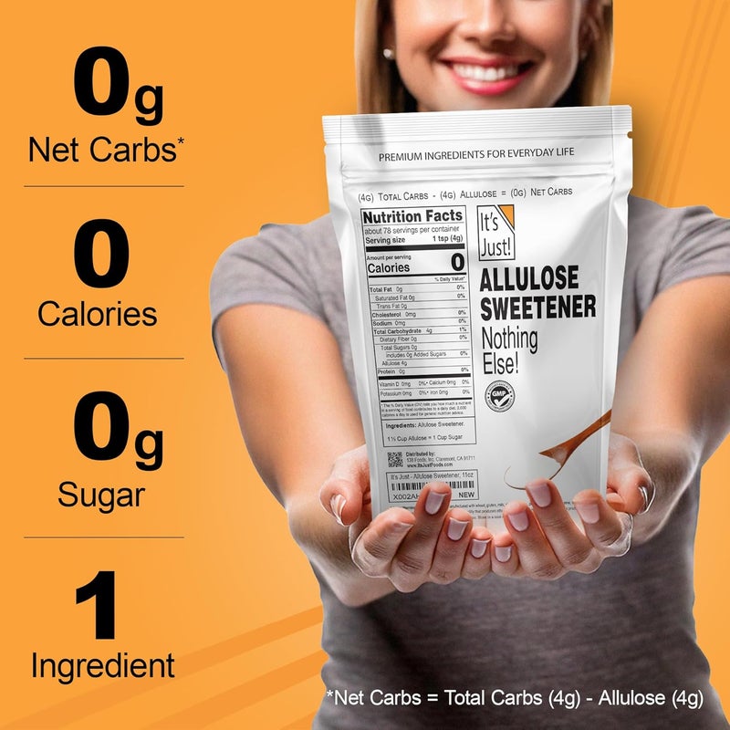 It's Just! Alulose Sweetener - Low Glycemic Sugar Substitute, Non-GMO, 11 oz - Image 4