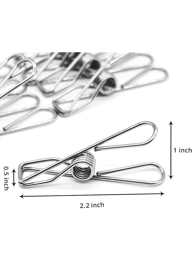 erorex 20 Pack Silver Binder Clips Stainless Steel Clothespins Chip Clips Bag Clips Food Clips Postcard Clip For The Office And Home - Image 2