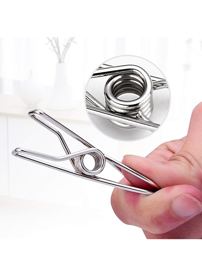 erorex 20 Pack Silver Binder Clips Stainless Steel Clothespins Chip Clips Bag Clips Food Clips Postcard Clip For The Office And Home - Image 3