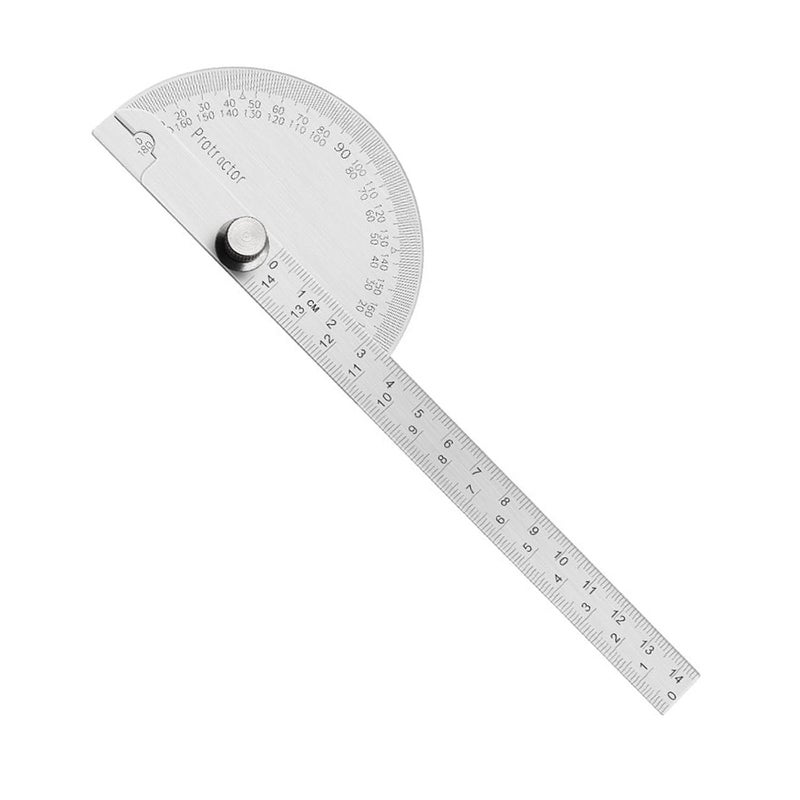 Stainless Steel 14cm Angle Finder Protractor 180 Degree Double Scale Carpenter Tool - Image 2