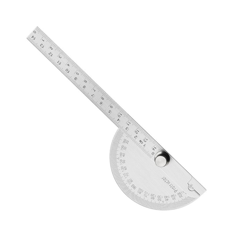 Stainless Steel 14cm Angle Finder Protractor 180 Degree Double Scale Carpenter Tool - Image 4